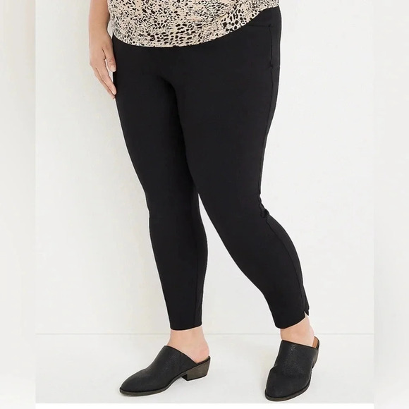 Maurices Maternity Pull On Bengaline Black Dress Pants Skinny | 18W - Picture 1 of 9